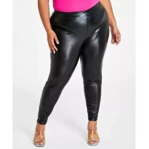Vince Camuto Women's Stretch Faux-Leather Skinny Leggings Black Size 2X NWT $89